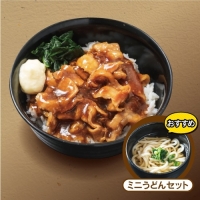 ミニうどんと濃厚豚ニンニク丼セット